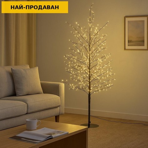 Светещо LED дърво 170см в естествено кафяво  - 784 LED (TILIA)
