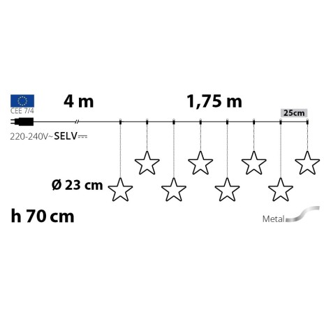 LED висулки Icicle със звезди – 175см, магическа празнична визия