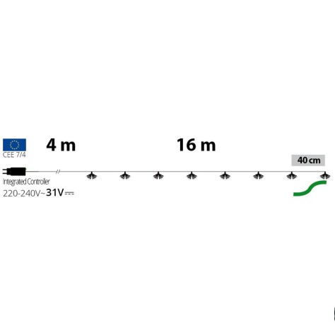 320 LED Коледен гирлянд тип Цветя 20м – топло бяла светлина 320 LED Коледен гирлянд тип Цветя 20м – топло бяла светлина