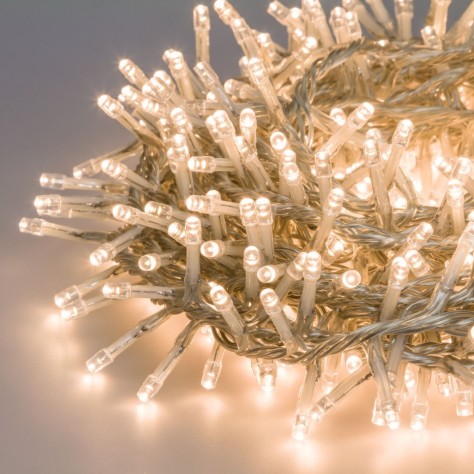Плътен  720 LED гирлянд 15м – топло бяло, за елха 180–210см