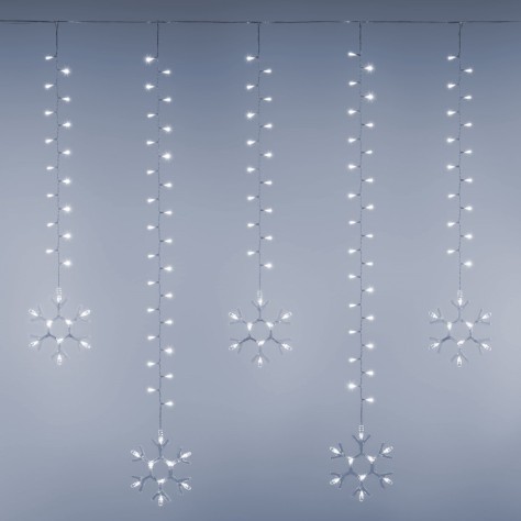 LED висулки със снежинки – 5м, ефектна коледна декорация